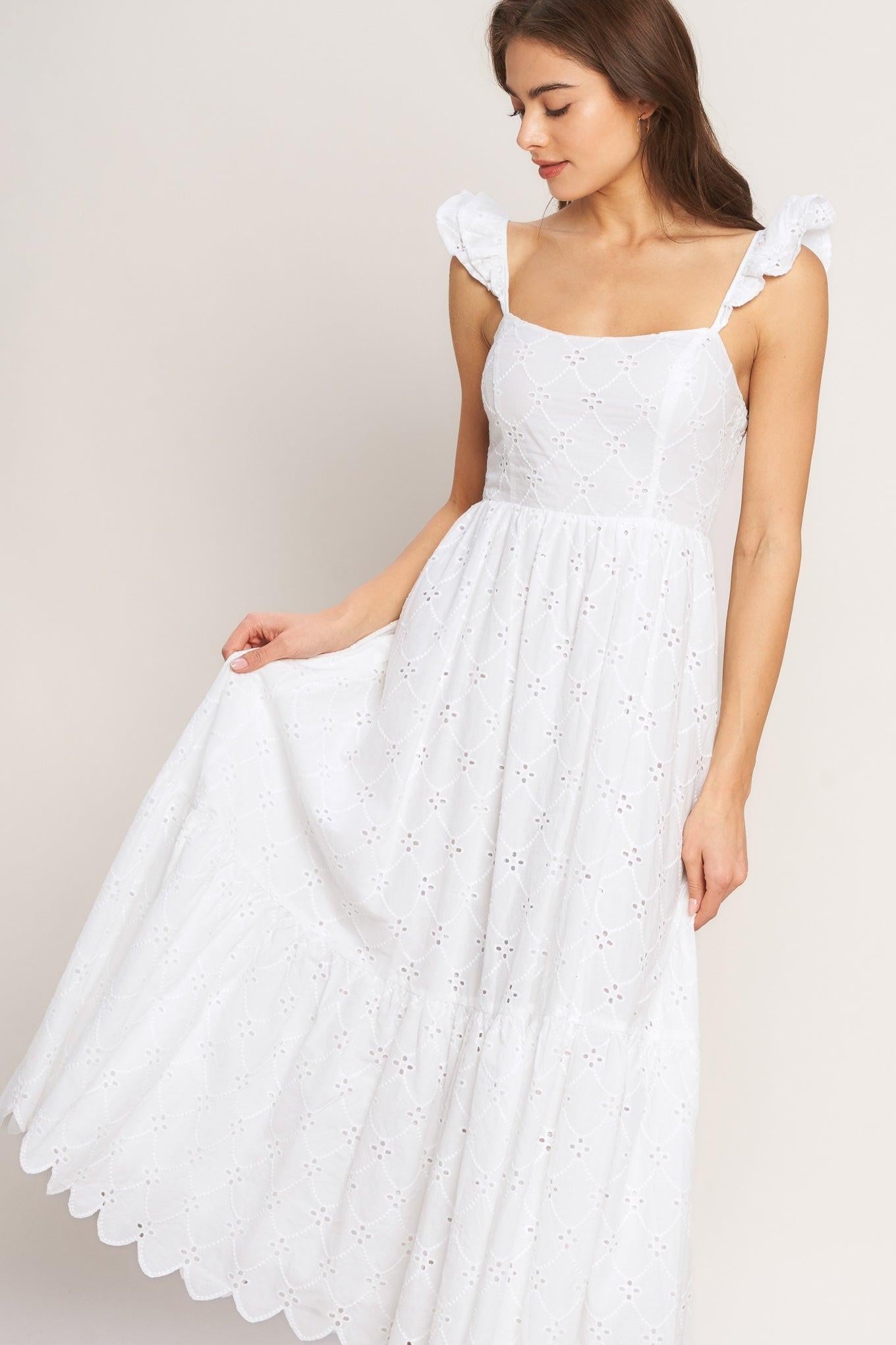 Sweet Escape Eyelet Midi Dress
