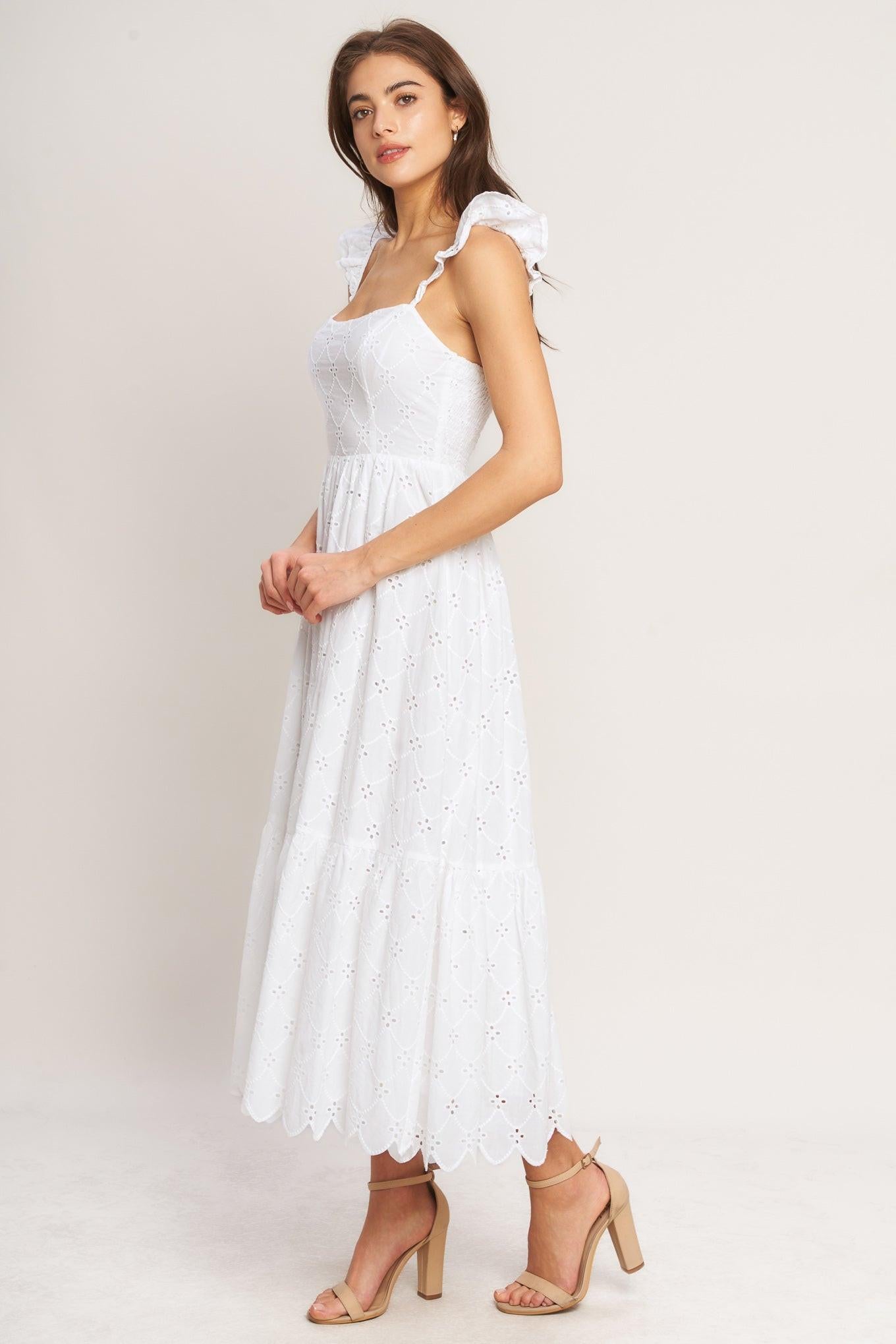 Sweet Escape Eyelet Midi Dress