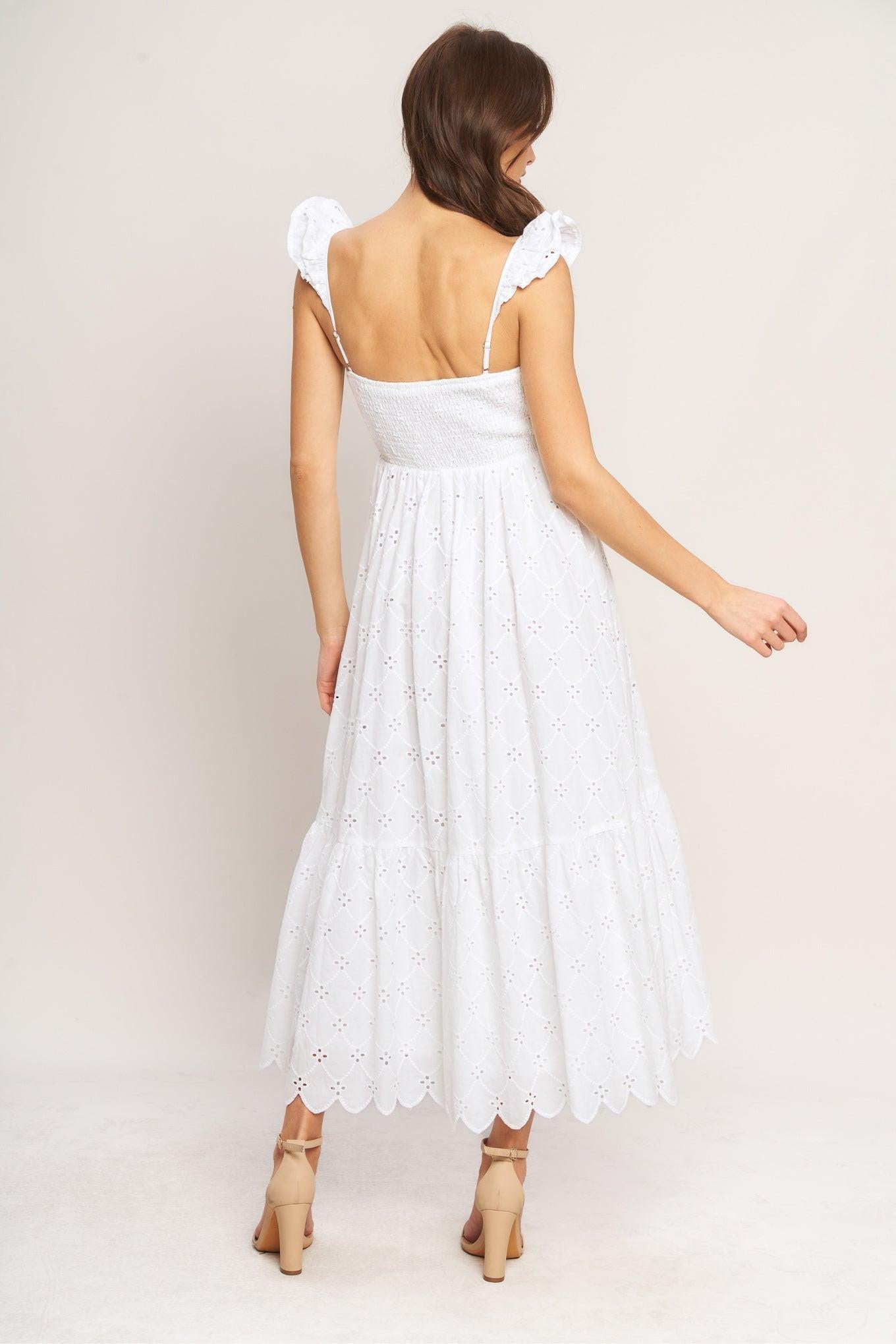 Sweet Escape Eyelet Midi Dress