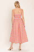BOARDWALK STRIPE WOVEN MIDI DRESS