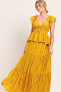 Mustard Tiered Maxi Dress
