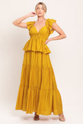 Mustard Tiered Maxi Dress