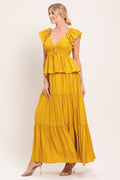 Mustard Tiered Maxi Dress