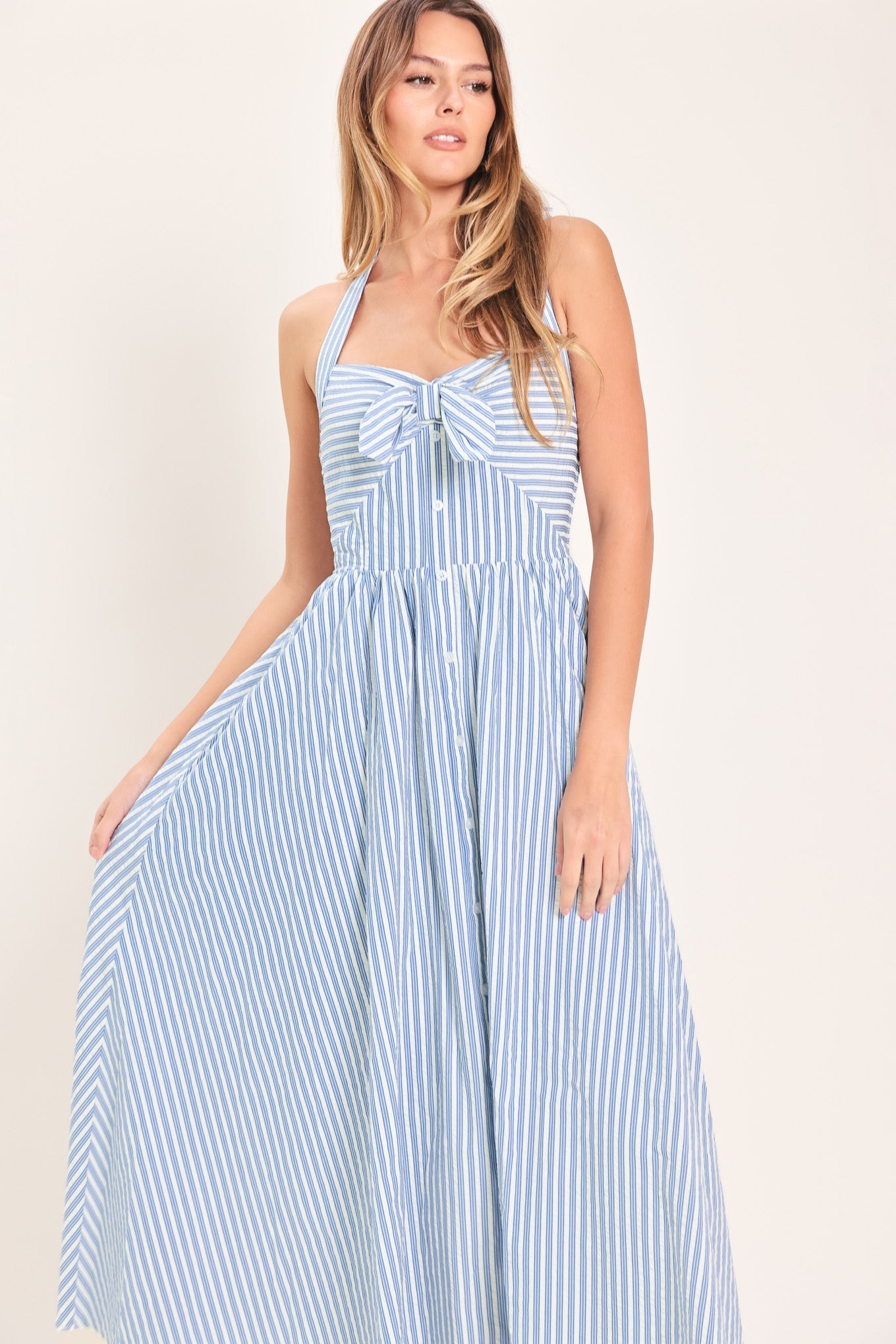 Fresh Day Stripe Midi Dress