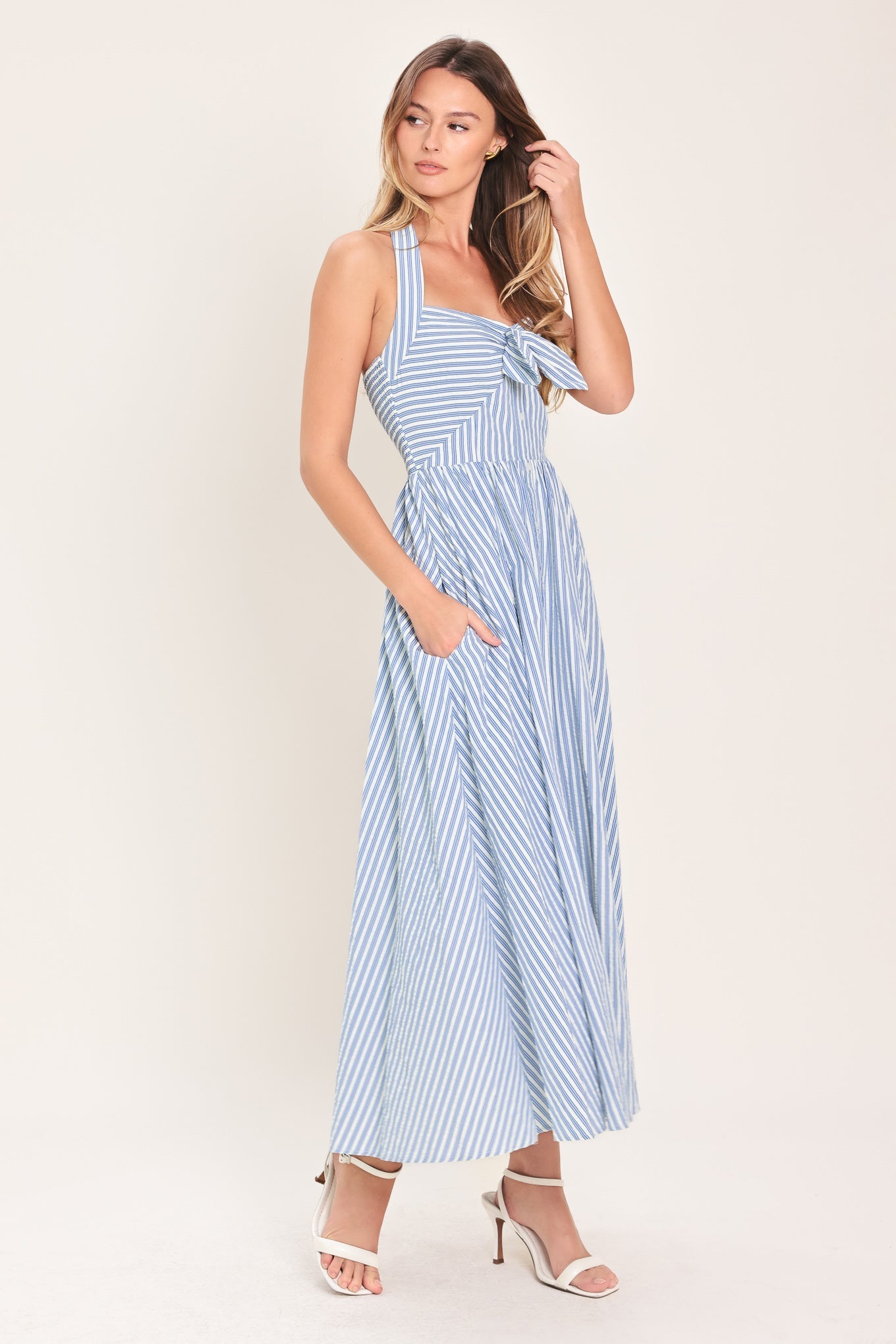 Fresh Day Stripe Midi Dress