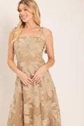 SANDY BLOOM FLORAL WOVEN LACE MIDI DRESS