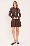 FALLING FOR YOU BURGUNDY FAUX SUEDE TIE-WAIST MINI DRESS