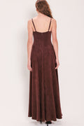Brown Faux Suede Maxi Dress