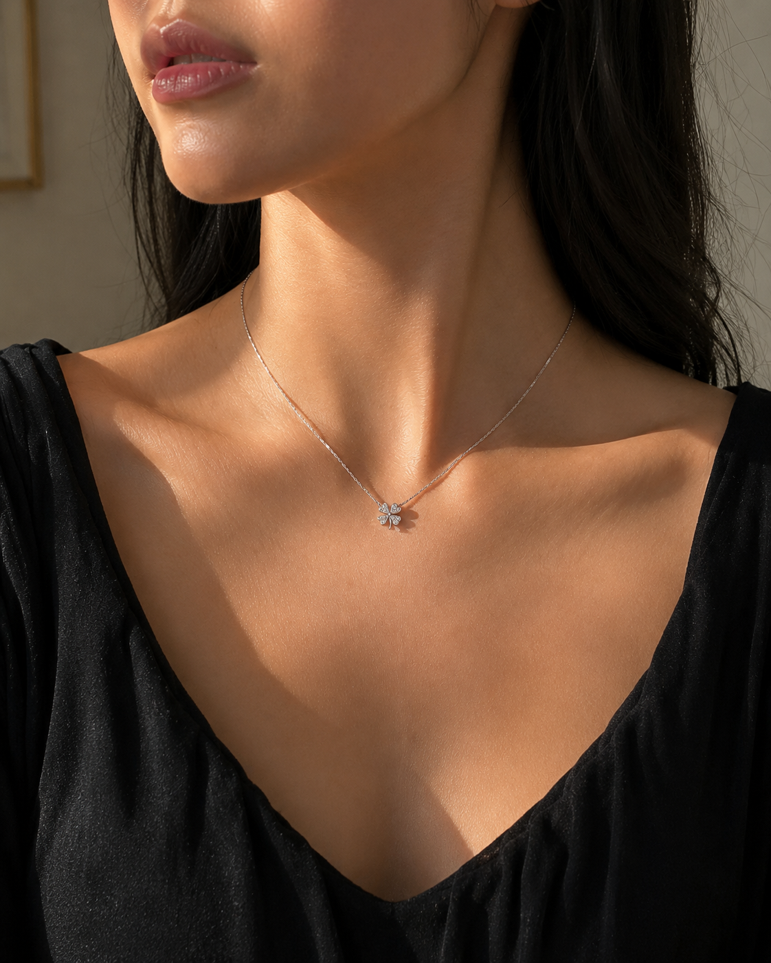 Sterling Silver Clover Necklace