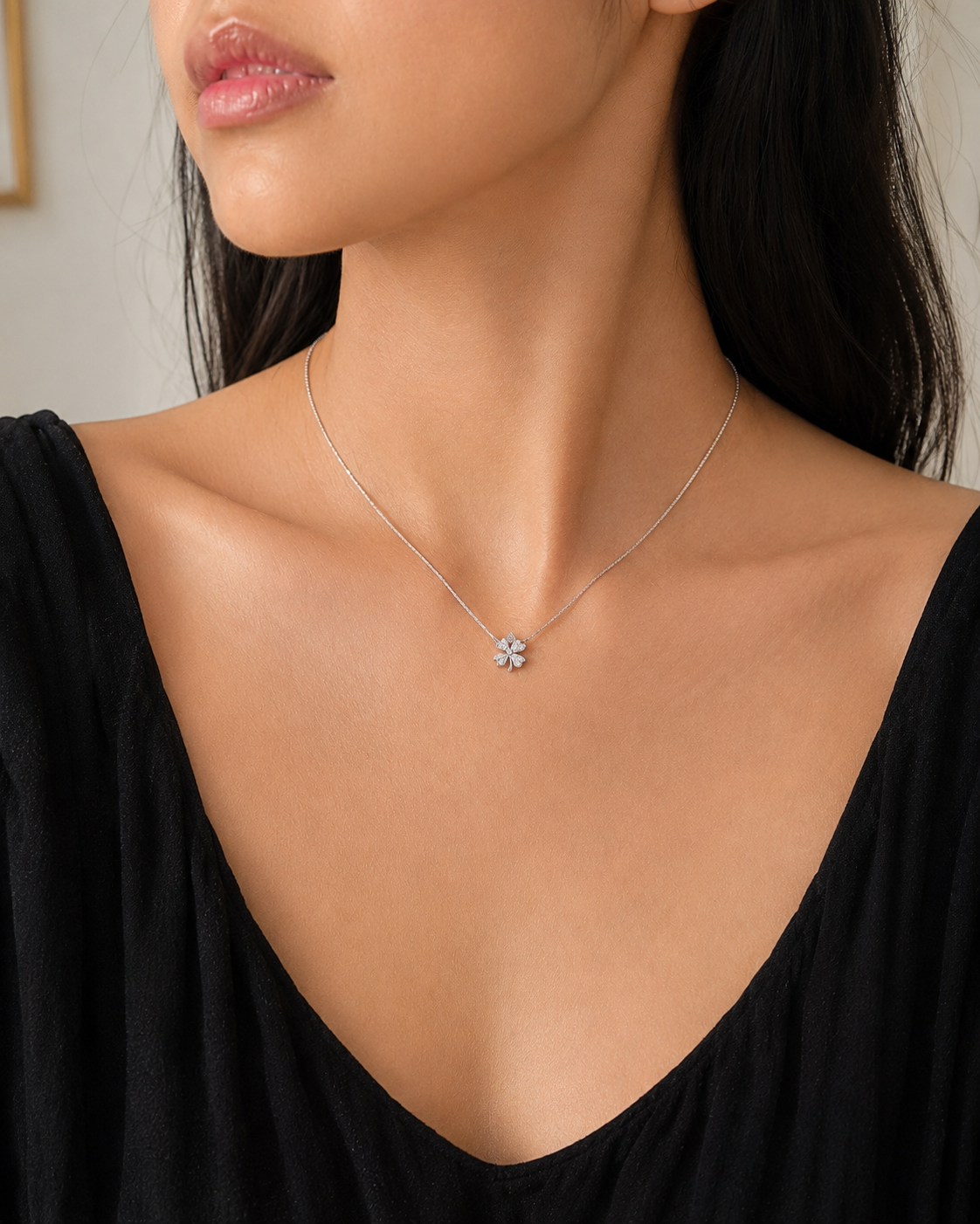 Sterling Silver Clover Necklace