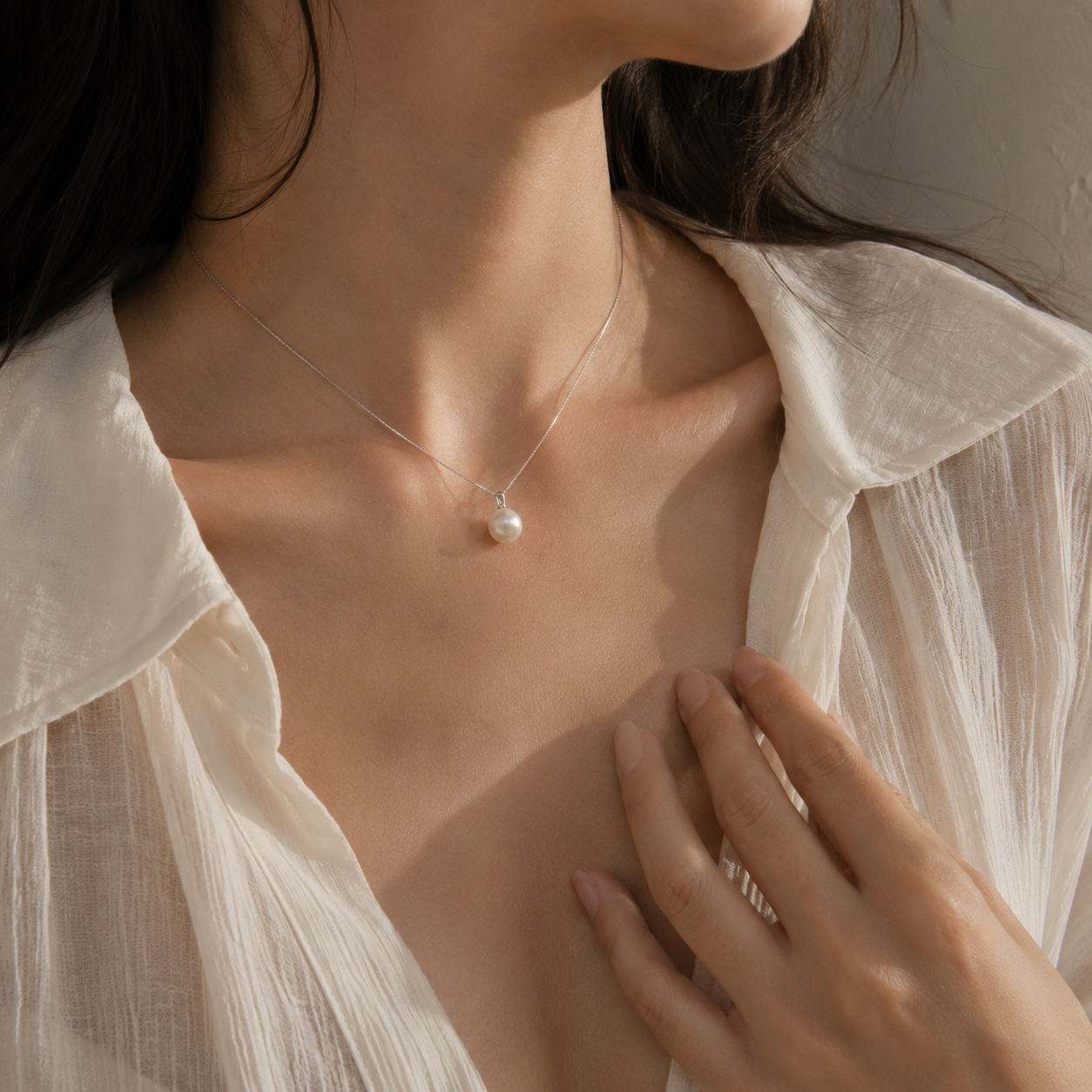 Sterling Silver Pearl Necklace