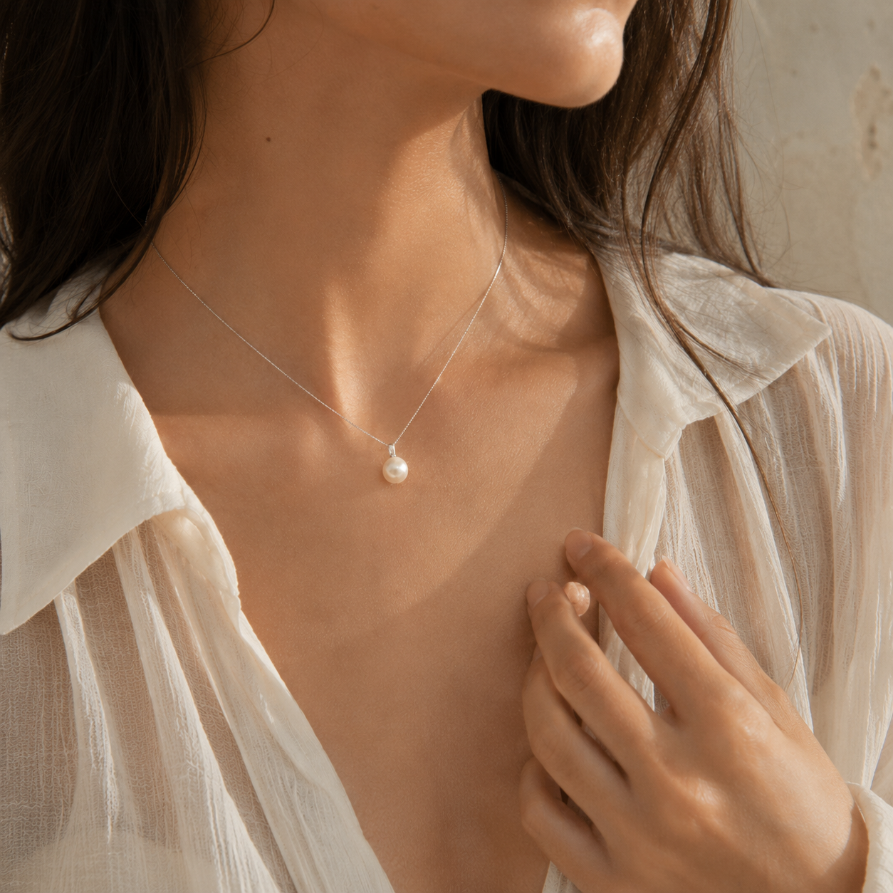 Sterling Silver Pearl Necklace