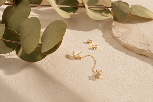 Celeste Pavé Moon & Star Studs