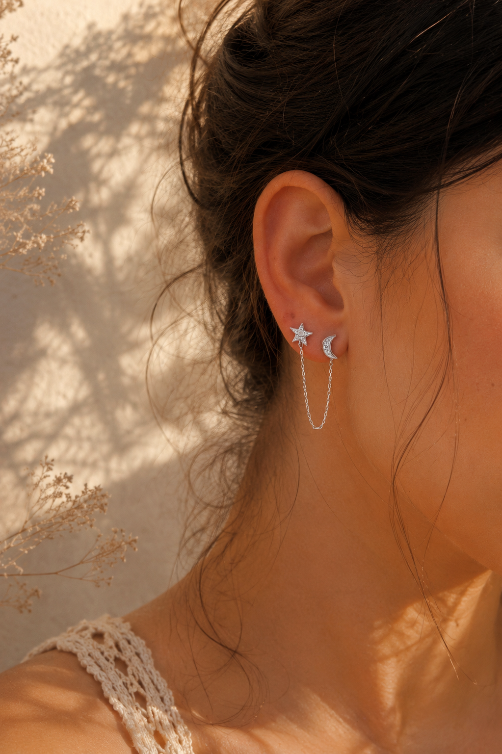 Celeste Pavé Moon & Star Studs