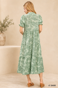 Willow Grace Paisley Print Midi Dress