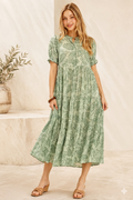 Willow Grace Paisley Print Midi Dress