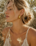 Gold Dome Huggie Earrings