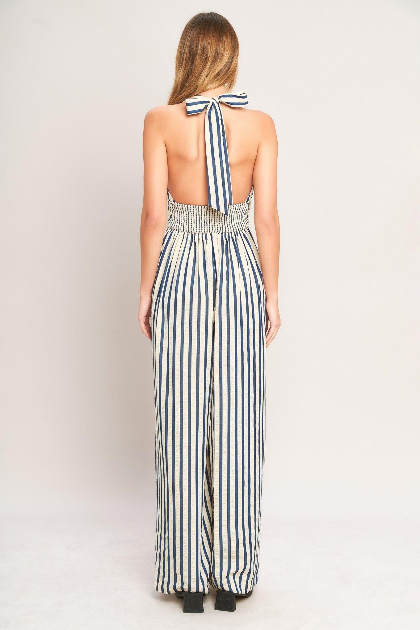 Nautical Breeze Stripe Jumpsuit