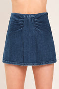 Women's Ruched Denim Skort