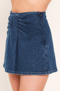 Women's Ruched Denim Skort