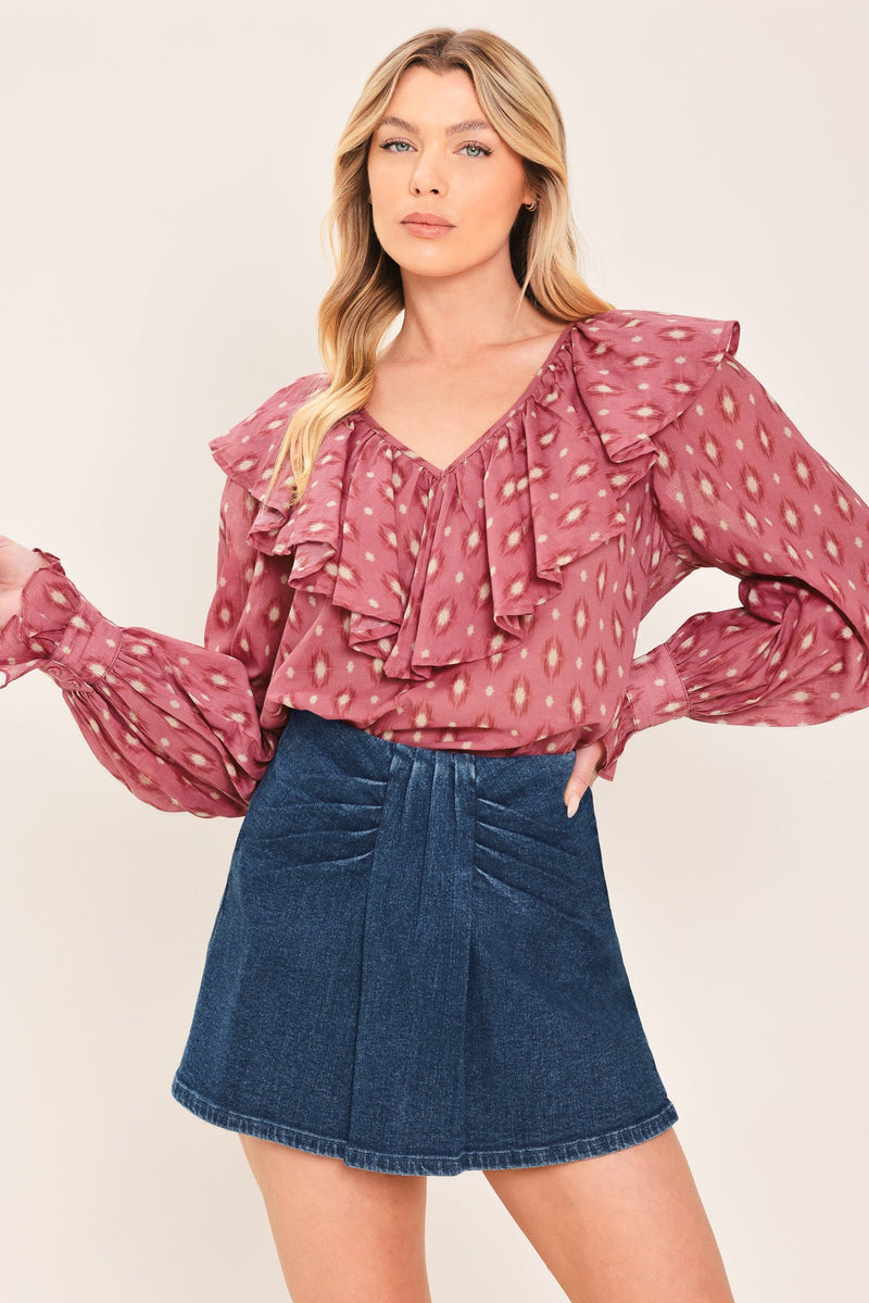 Women's Ruched Denim Skort