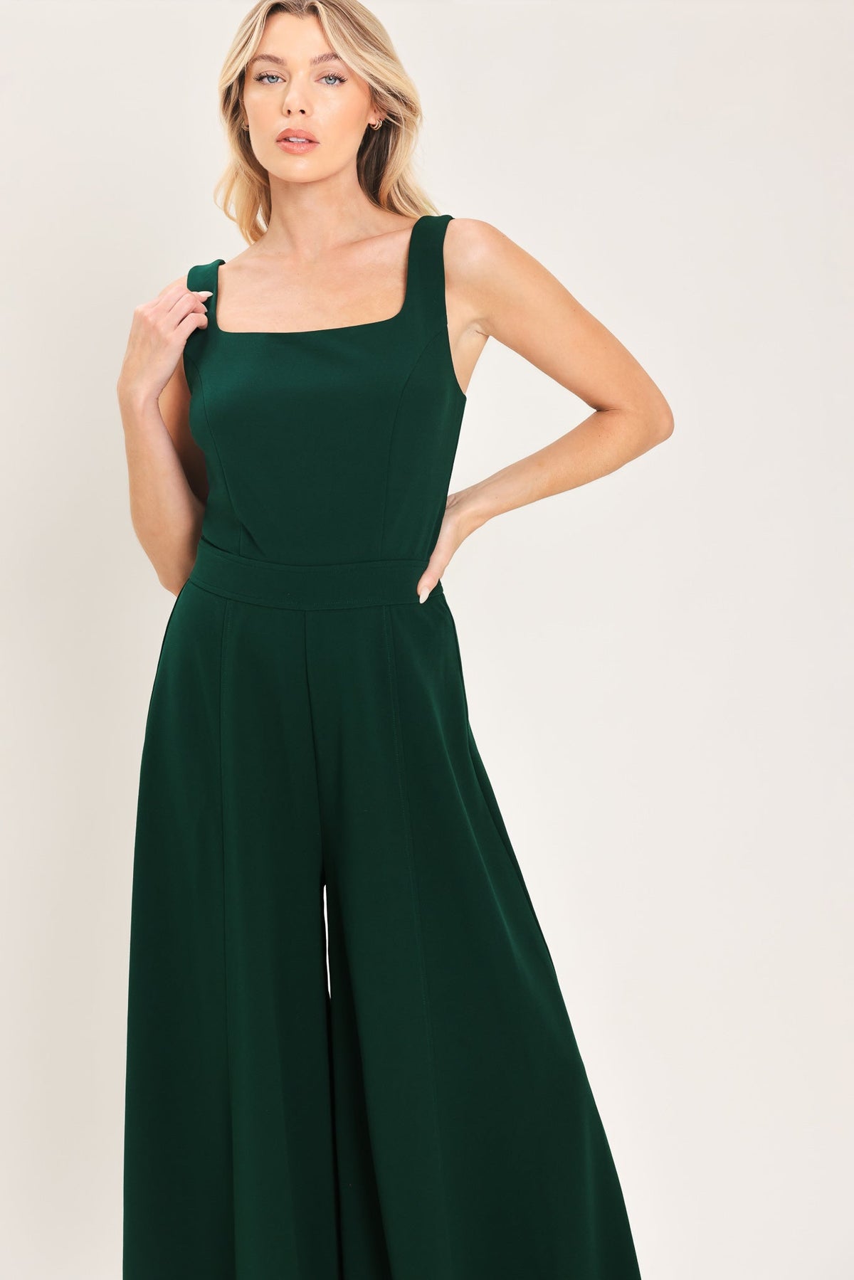 Hunter Green Wide Leg Jumpsuit