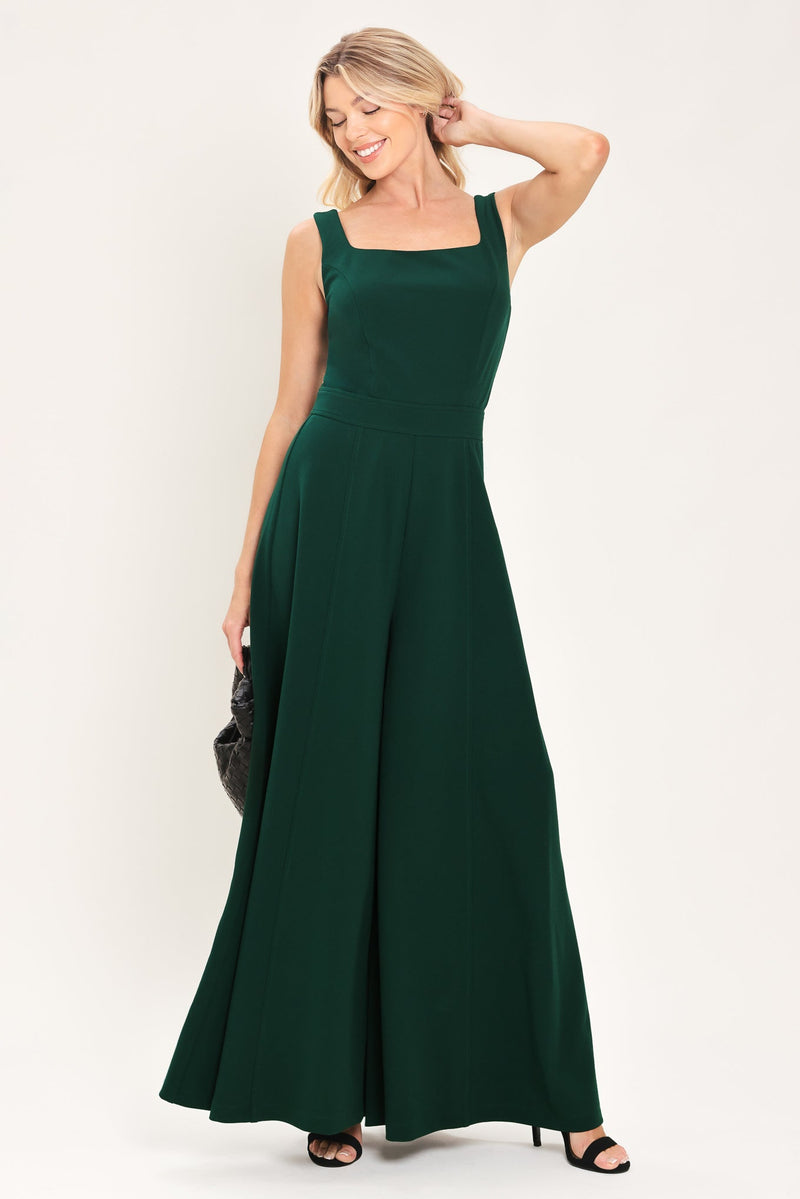 Hunter Green Wide Leg Jumpsuit