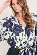 WHITE MAGNOLIA CURRENT WOVEN TOP