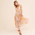 Boho Floral Ruffle Maxi Dress
