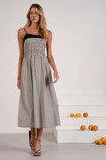 Sailor White Gingham Midi Dress