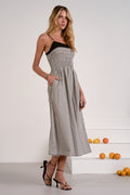 Sailor White Gingham Midi Dress