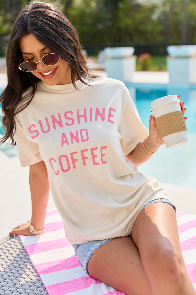Sunshine And Coffee Ivory Comfort Colors Graphic Tee