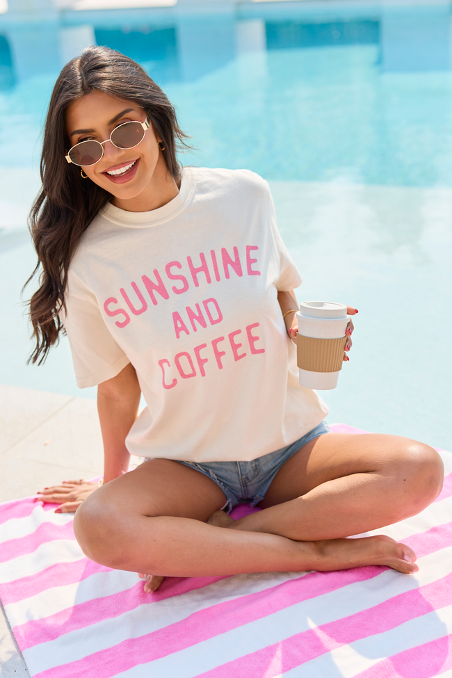 Sunshine And Coffee Ivory Comfort Colors Graphic Tee