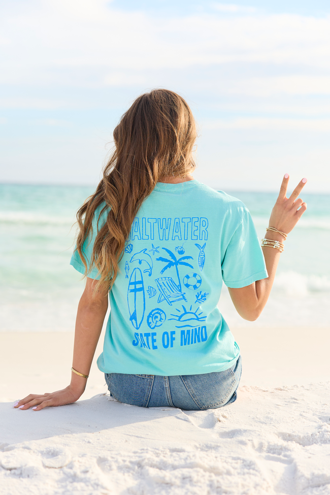 Saltwater State Of Mind Mint Comfort Colors Graphic Tee