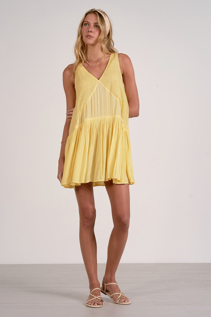 Rowan Vanilla Lace Tiered Mini Dress