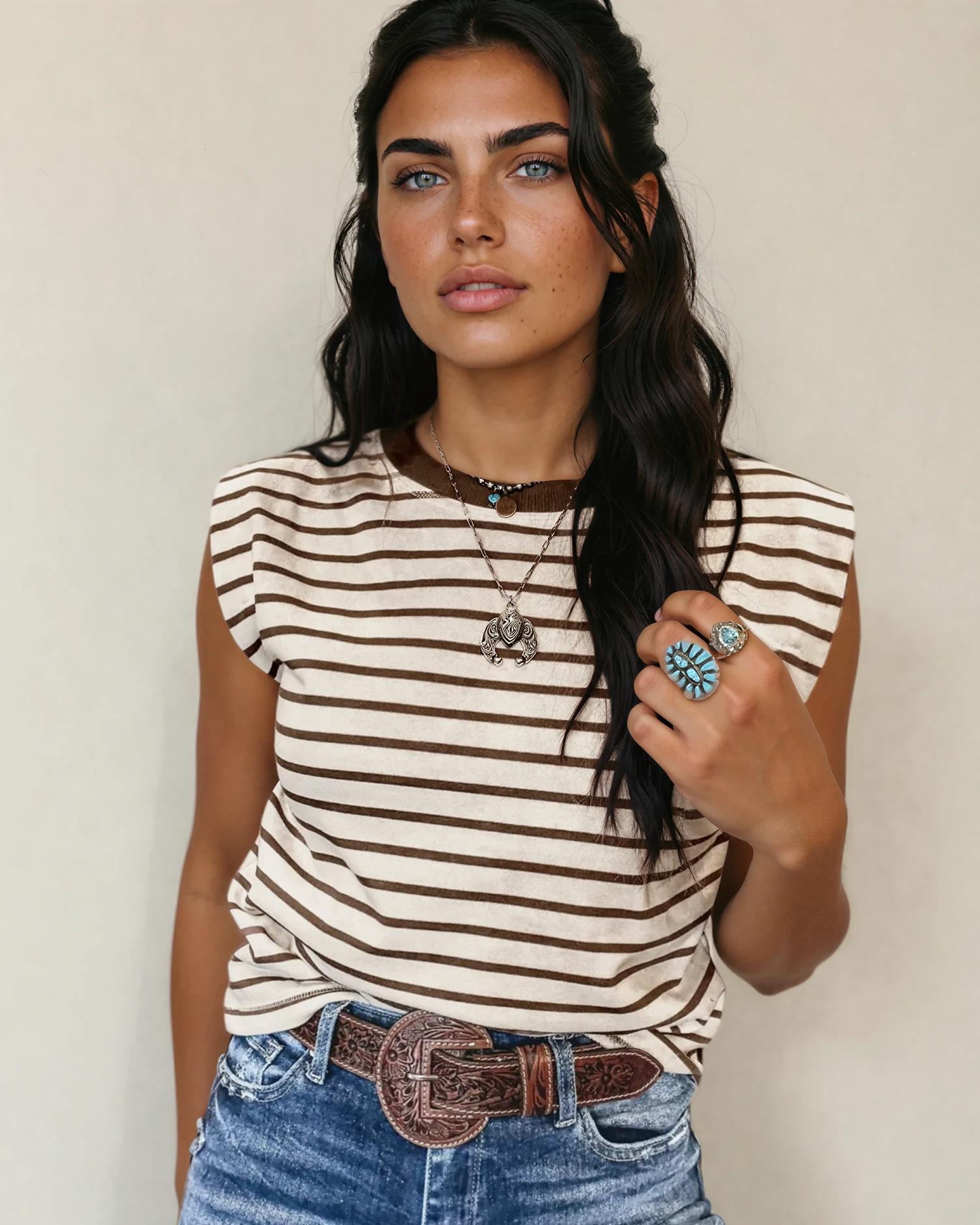 Serena Stripe Ribbed Tank Top