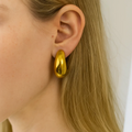 Golden Dome Huggie Earrings