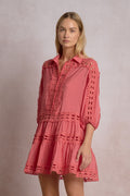 Solace Eyelet Ruffle Mini Dress