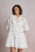 Solace White Eyelet Ruffle Mini Dress