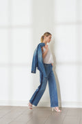 Gaia Cropped Oversized Denim Jacket