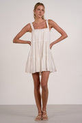 Vaura White Tiered Mini Dress