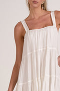 Vaura White Tiered Mini Dress