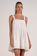 Vaura White Tiered Mini Dress