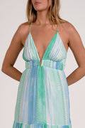 Strovia Blue Tiered Spaghetti Strap Maxi Dress