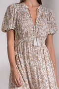 Whimsy Printed Tiered Midi Dress