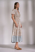 Whimsy Printed Tiered Midi Dress