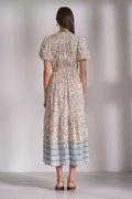 Whimsy Printed Tiered Midi Dress