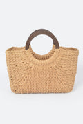 Round Handle Straw Tote Bag