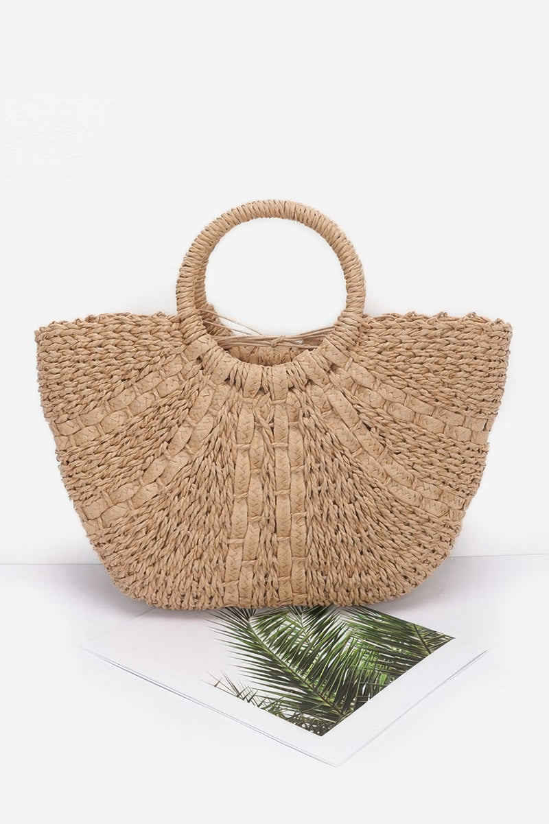 Faux Straw Tote Bag