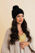 Women's Chunky Cable Knit Pom Pom Beanie